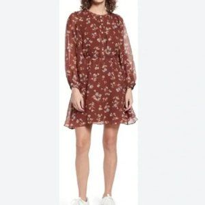 Madewell Dress S Norma Rae Brown Floral N0638